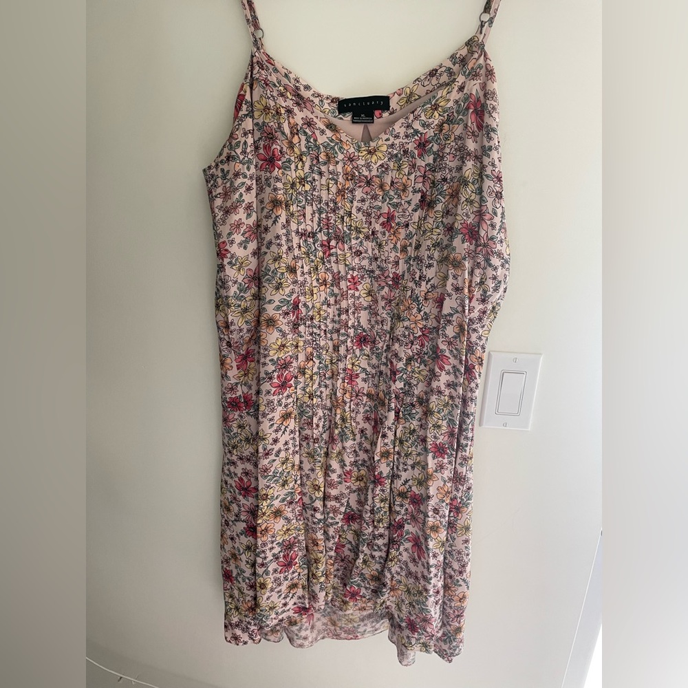 Sanctuary Spring Ahead dress size xl pink floral